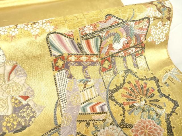 平和屋着物○西陣 長嶋成織物 ながしま帯 六通柄袋帯 唐織 本