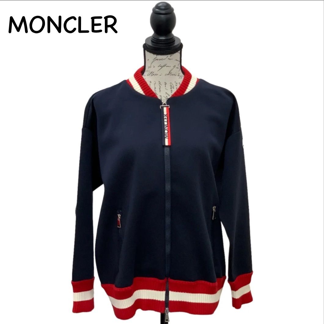 MONCLER モンクレール レディース カーディガン コットン ジップアップ パーカー 紺色 サイズS - メルカリ