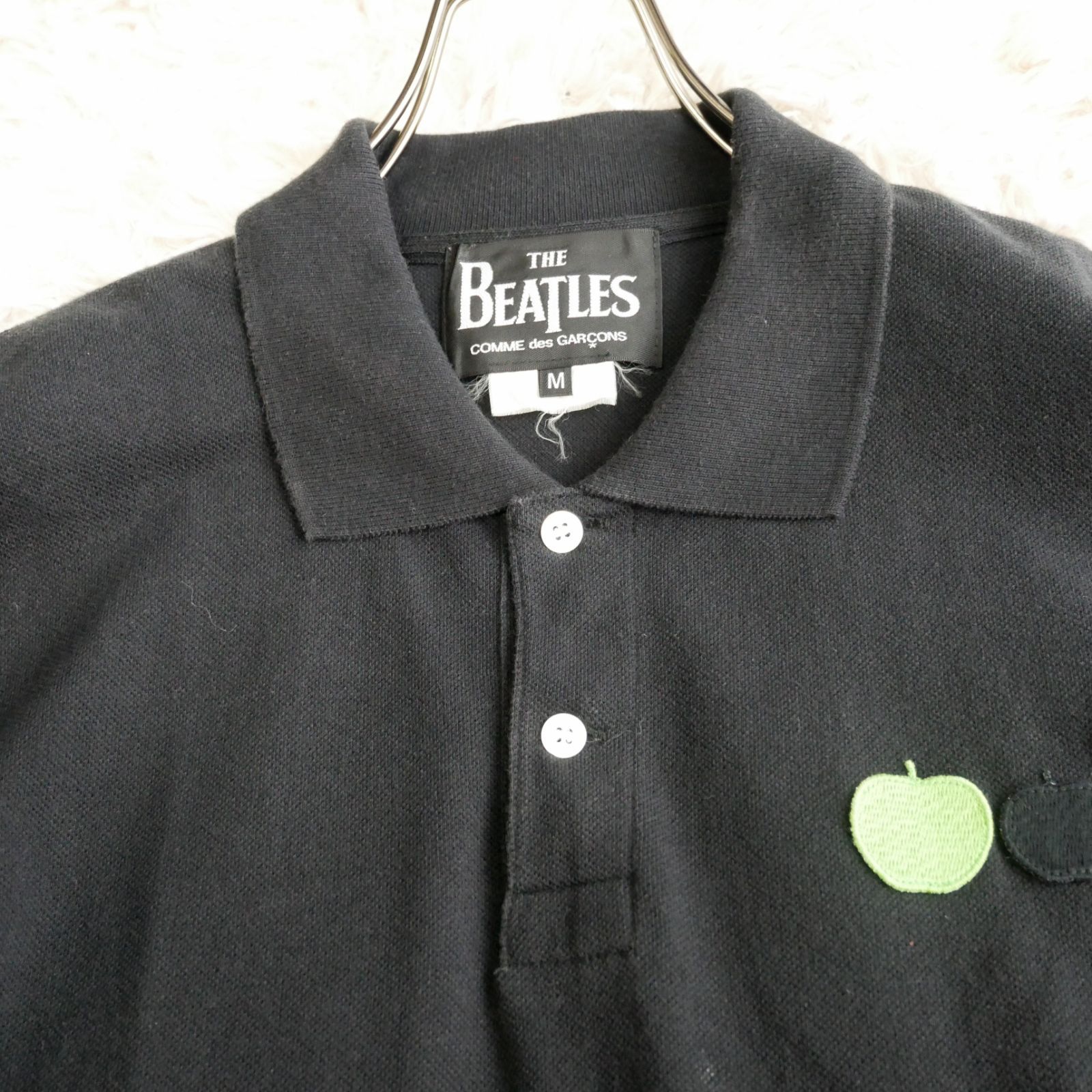 THE BEATLES COMME des GARCONS SS BLACKカラー ポロシャツ-M