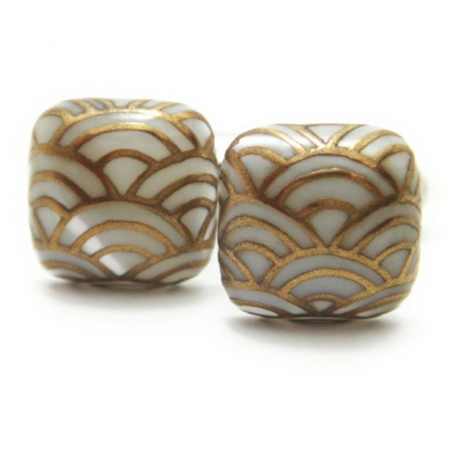 受注生産品 Mt. ARTIGIANO 青海波蒔絵カフス カフスボタン カフリンクス cufflinks cuffs メンズ 男性 披露宴 お洒落 スーツアクセサリー専門店 父の日 ギフトにも 誕生日 プレゼント プチギフト お