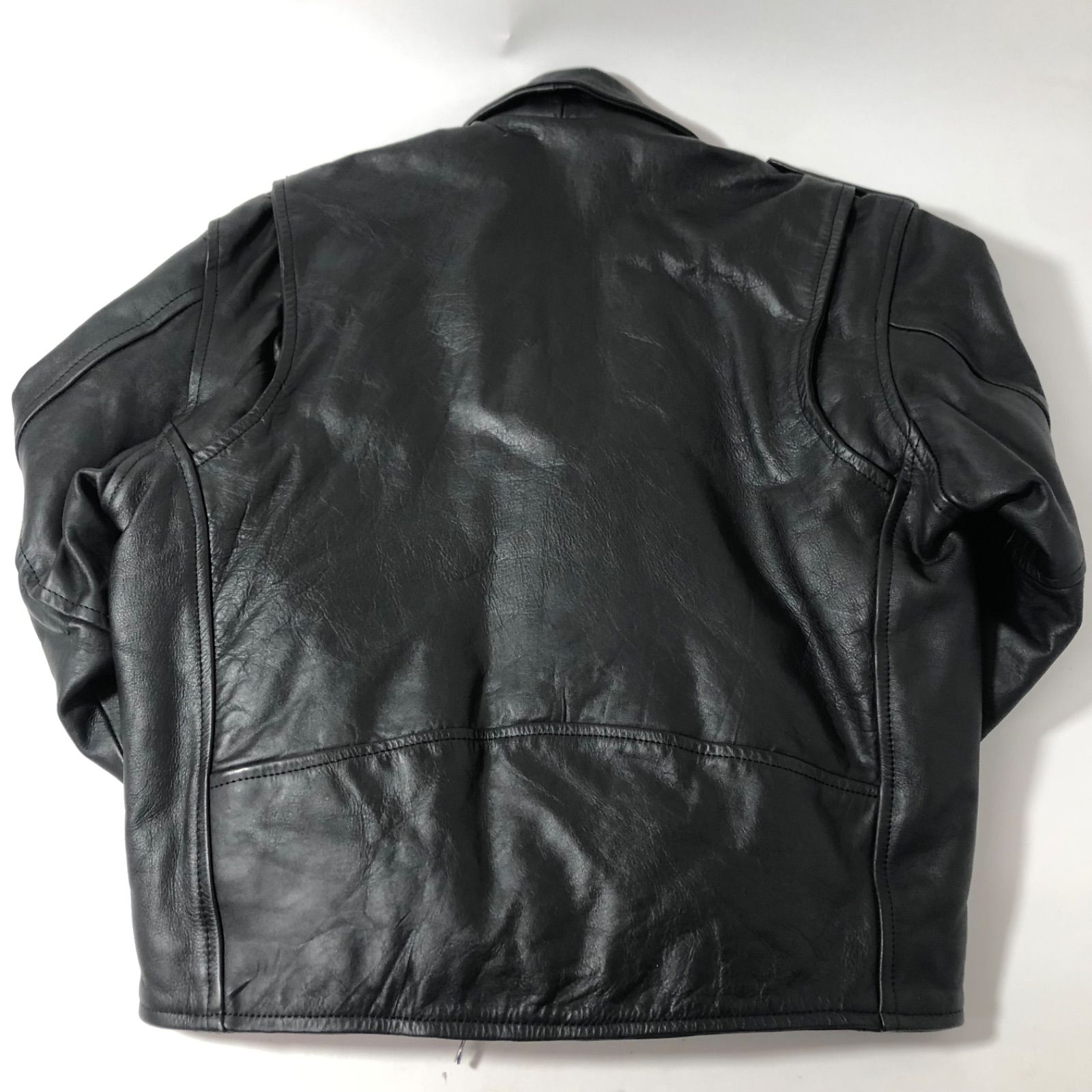 【KAKUISHI】本革 リアルレザーダブルライダースジャケット ブラック L KAKUISHI ブラック ダブルライダースジャケット kakuishi ライダース