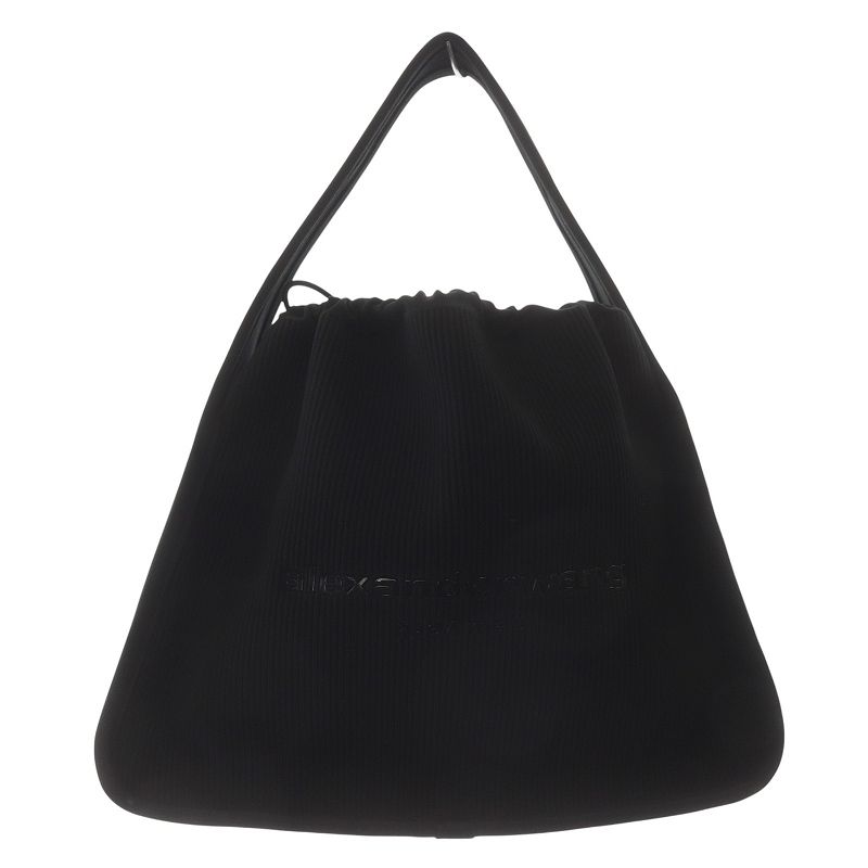 アレキサンダーワン ALEXANDER WANG RYAN リブニット ラージバッグ ハンドバッグ ロゴ 黒