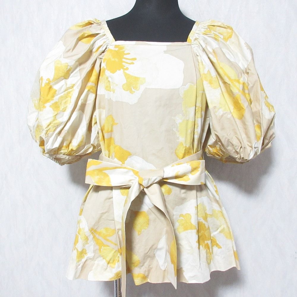 【美品】leur logetteルールロジェット　パフスリーブブラウス 美品 leur logette ルールロジェット ピナフラワートップ 花柄