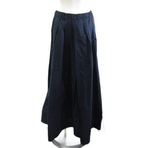 Sマックスマーラ S Max Mara ロングスカート ウエストゴム フ ネイビー 紺 36