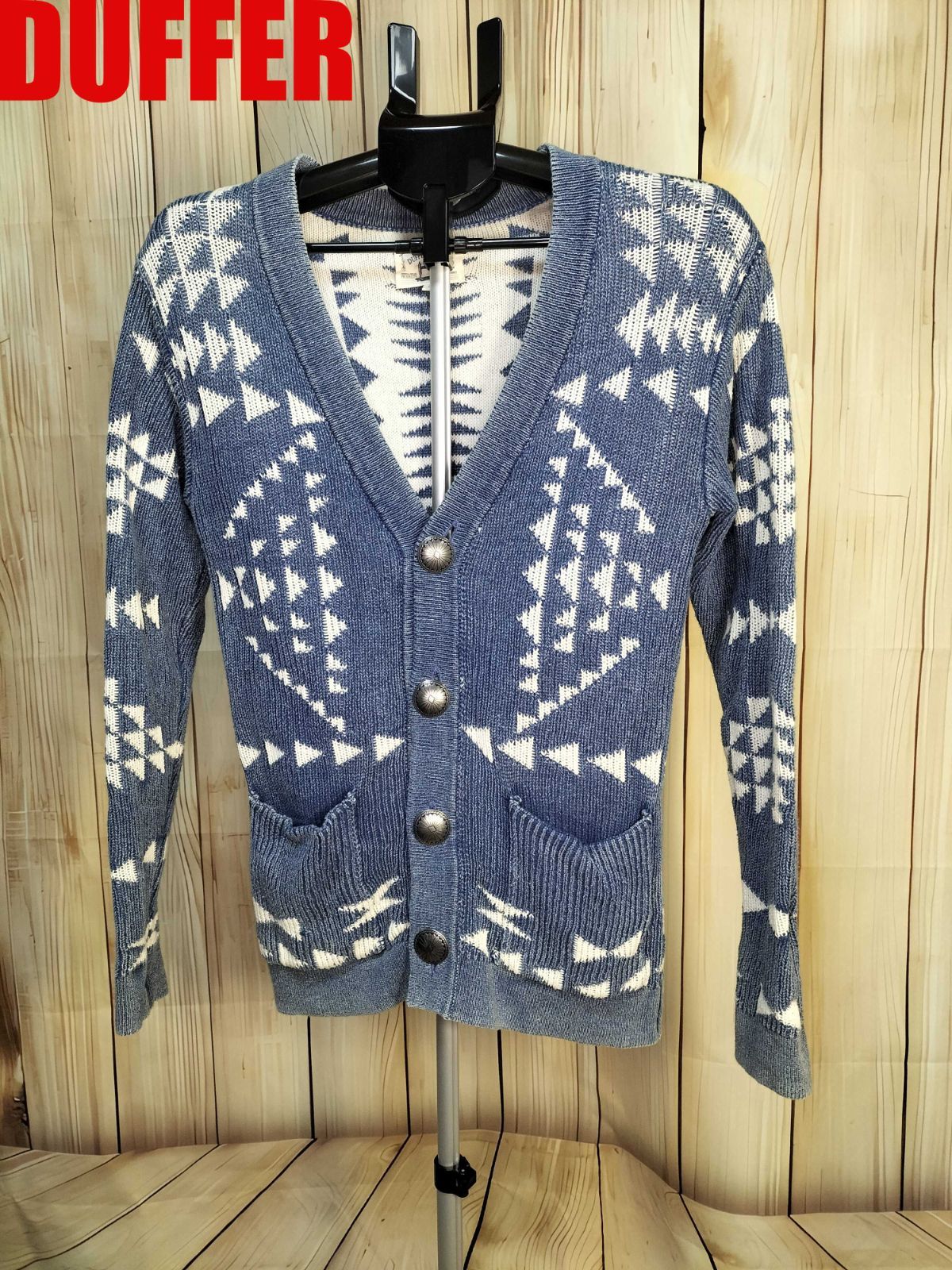 The DUFFER　ザ ダファー オブ セントジョージ コンチョボタン リバーシブル カーディガン
