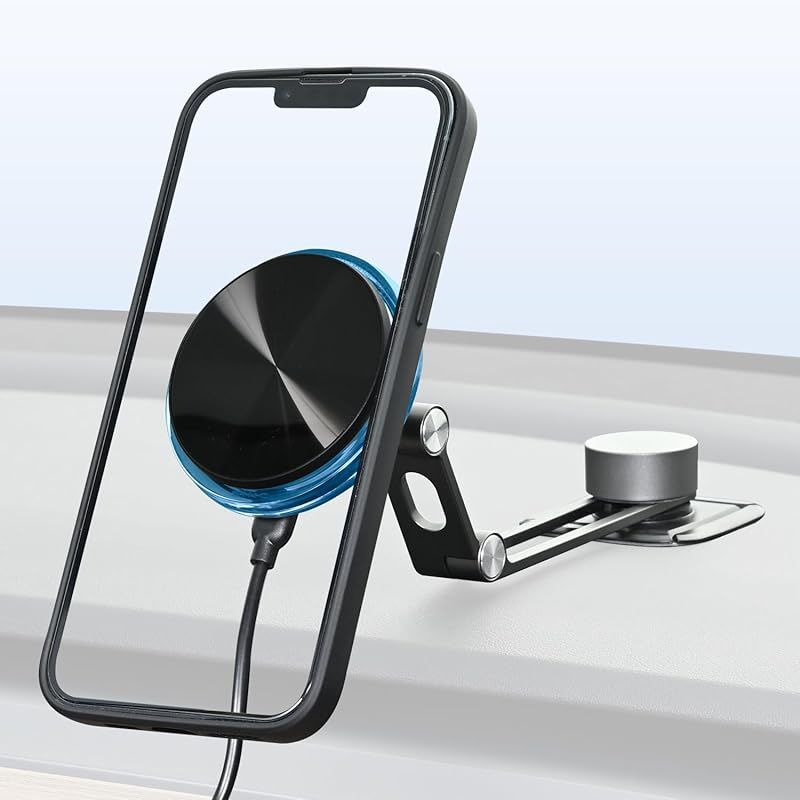 【新品】 セイワ(SEIWA) 車内用品 スマホホルダー マグネット無線充電スマホホルダー 貼付タイプ IMP220 ワイヤレス充電 7.5W マグセーフ対応 マグネットリング付 iPhone SE 15 14 13 12 Pro Max Android 0