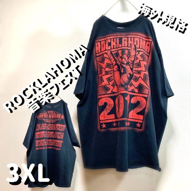 ROCKLAHOMA音楽フェスTシャツ音楽ロックラホマ大きいサイズ両面バンド 