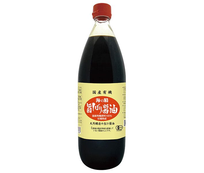 海の精 国産有機 旨しぼり醤油 1L瓶×12袋入｜ 調味料 醤油 濃口 有機