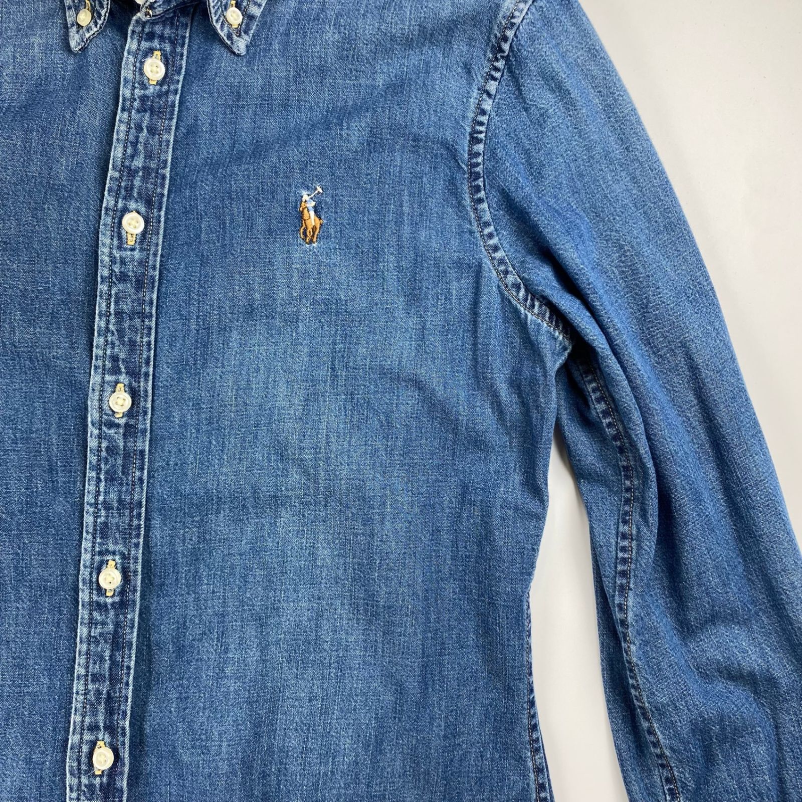 美品　RALPHLAUREN　デニム ボタンダウン　ワンピース XSサイズ 美品】 RALPH LAUREN ラルフローレン / デニムシャツワンピース
