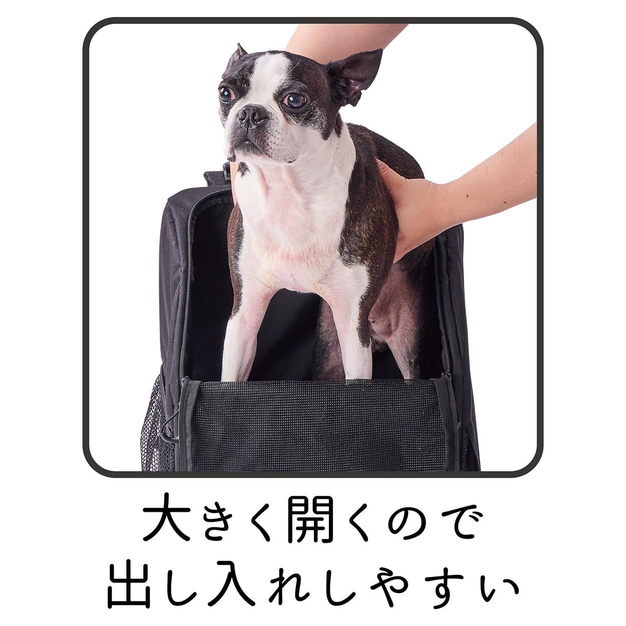 前に抱えて見守れる ペットリュックキャリー