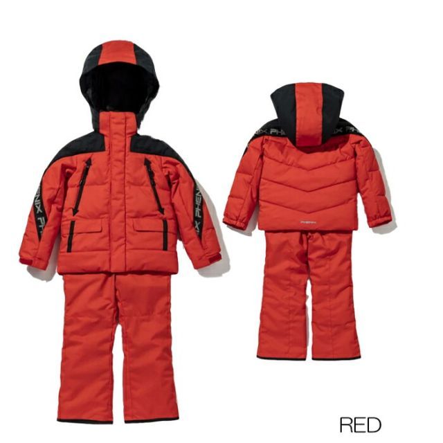 子ども用 赤いスキーウェア 2ピースセット