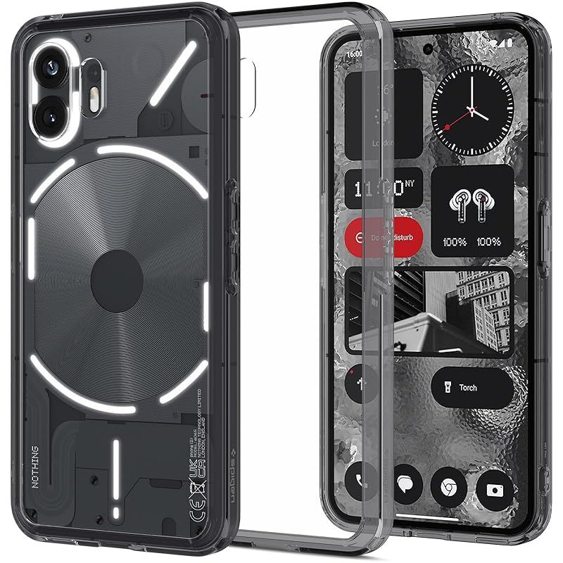 Spigen Nothing Phone 2 ケース クリア TPU バンパーケース 2重構造 米軍MIL規格取得 耐衝撃 すり傷防止 黄ばみ無し ワイヤレス充電対応 ウルトラ・ハイブリッド ACS06542 (スペース・クリスタル) 1