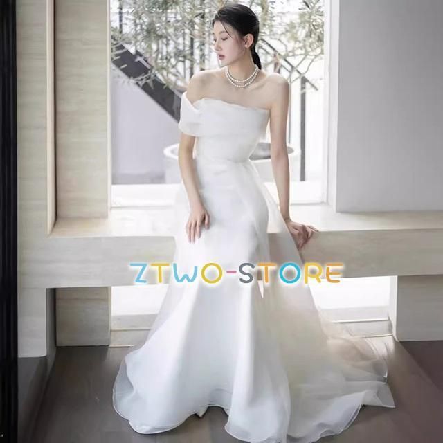 ウェディングドレス オフショルダー