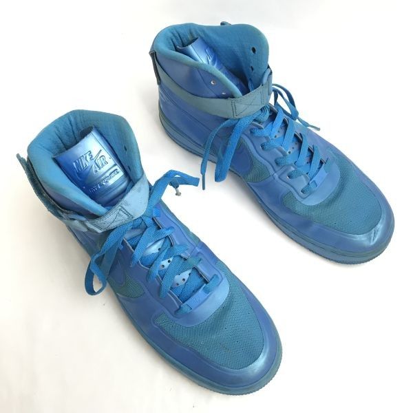ナイキ|NIKE AIR FORCE1|Hyperfuse Blue Glowハイカットスニーカー 27.0|水色|青 |454433-400|boots|sneakers|Shoes|trainers◆bQ-621