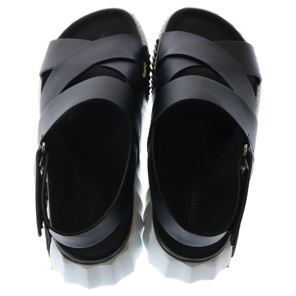 HERMES エルメス エレクトリック レザー サンダルブラック ホワイト