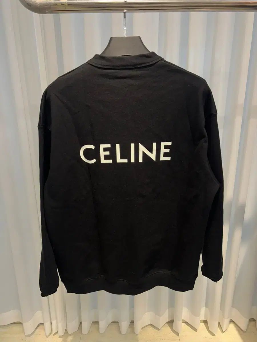 XS Celine セリーヌ オーバーサイズ 後ろロゴ カーディガン 黒 レディース