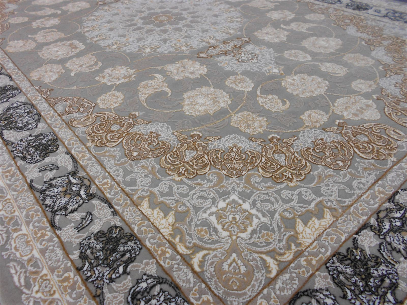 最後の1枚！高密度、立体柄！本場イラン産 絨毯！100×150cm-200401 
