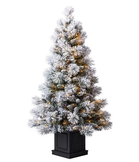 新品未開封】コストコ 4.5Ft Pre-Lit Flock Tree クリスマスツリー