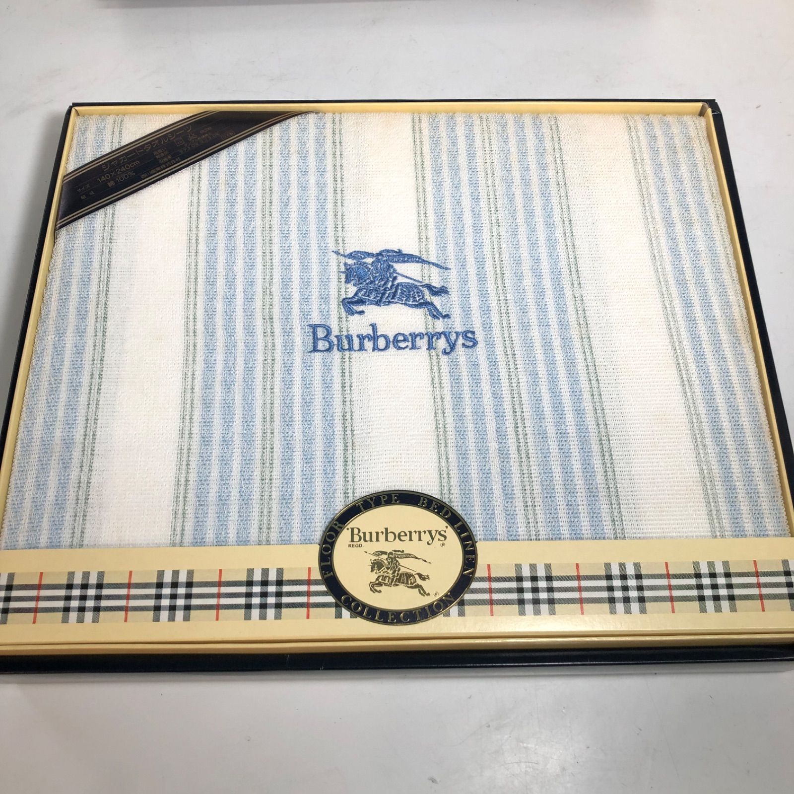 ☆Burberry バーバリー ジャガードタオルシーツ 箱入り未使用品