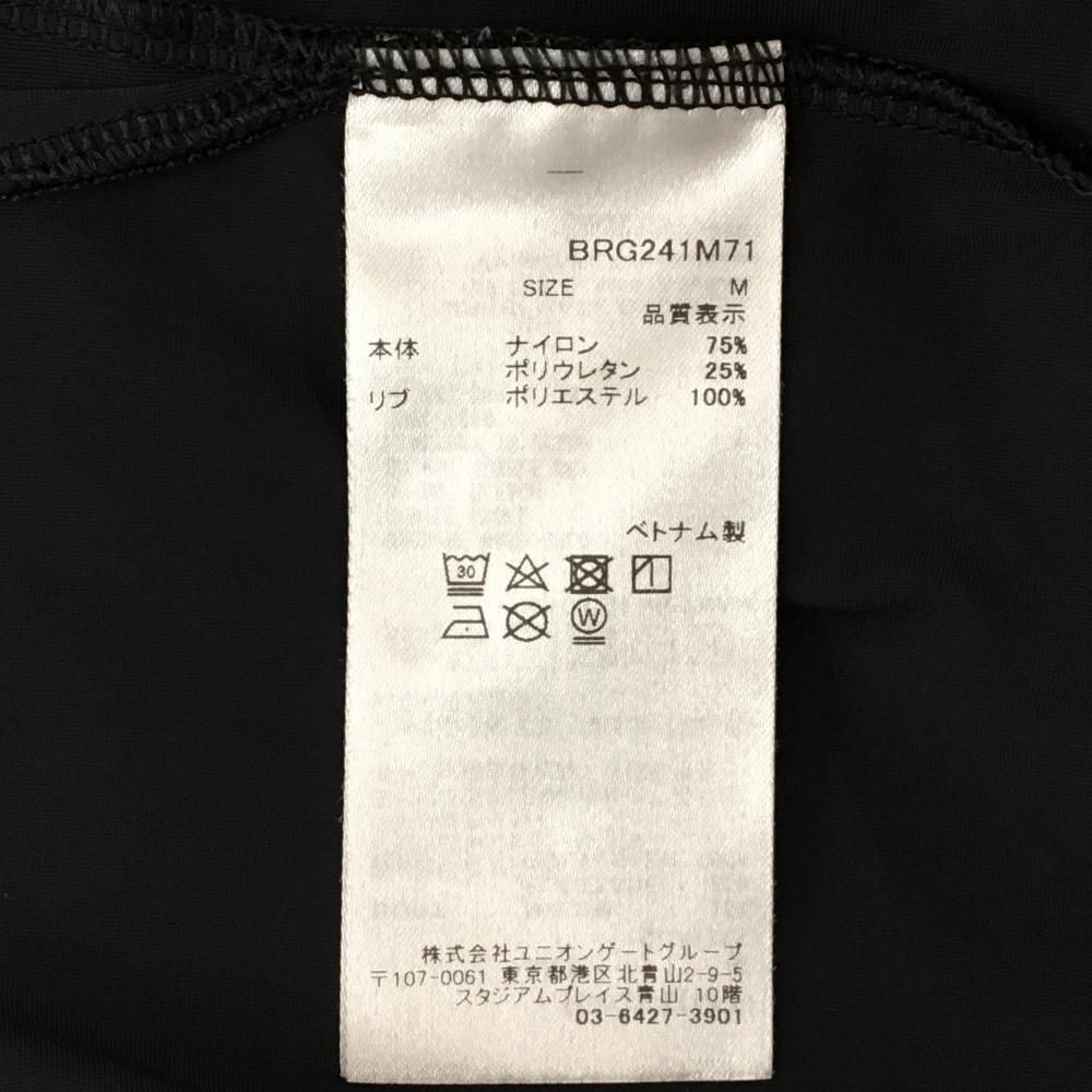 超 ブリーフィング 半袖ハイネックシャツ 黒×白 袖口ロゴ メンズ M ゴルフウェア モデル BRIEFING LLC-HASEGAWATOSO_COM