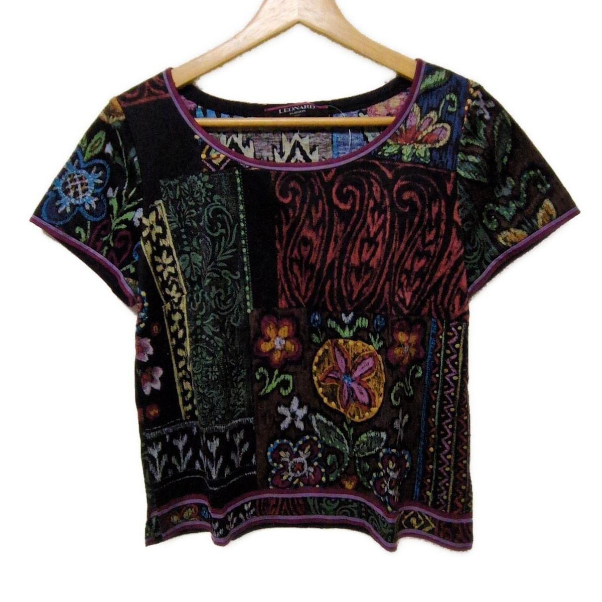 LEONARD(レオナール) 半袖Tシャツ サイズLL レディース美品 - 黒