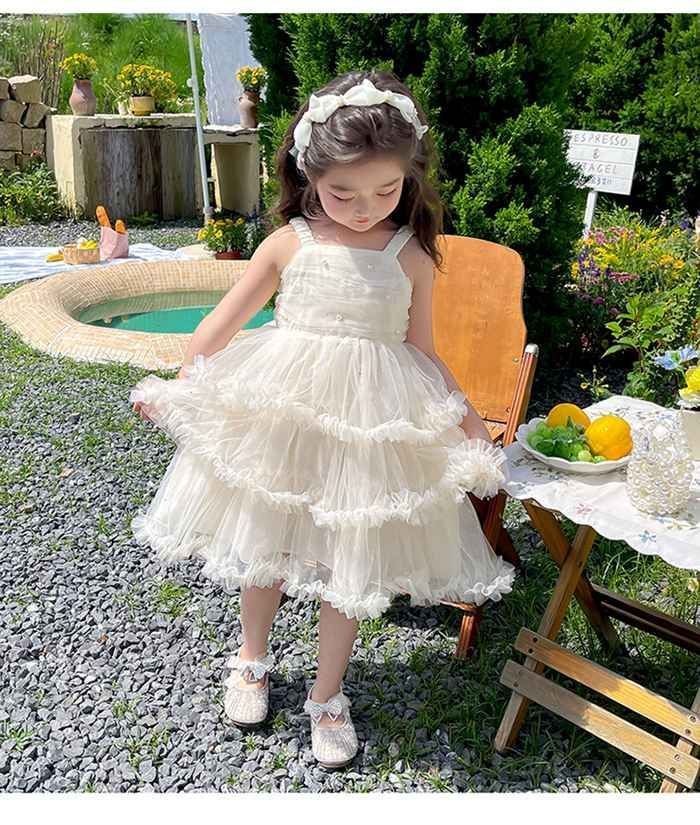 子供服 ワンピース ドレス 姫服 キッズ 女児 小学生 キッズ 可愛い  おしゃれ カジュアル キャミワンピ  発表会 結婚式 音楽会 演奏会  90cm 100 子供服 女の子 チュール ワンピース