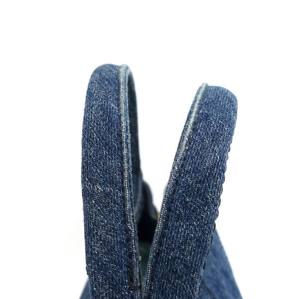 PRADA / プラダ □トートバッグ キャンバス ネイビー プラダメタル