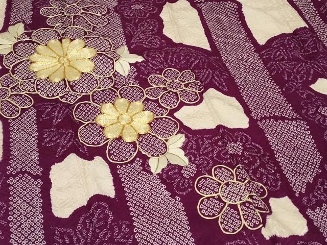 平和屋着物□豪華振袖 駒刺繍 絞り 笹竹舞花文 金糸 正絹 逸品