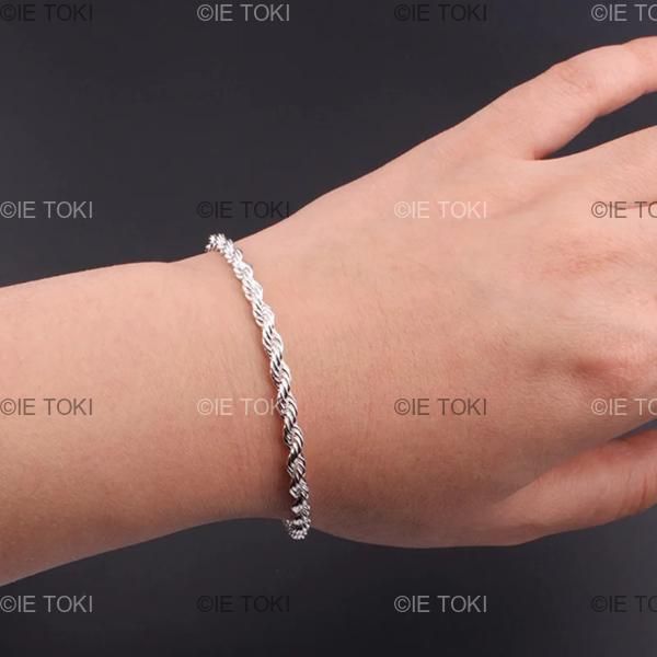 最も完璧な 男性と女性のためのツイストロープブレスレット 925スターリング ビーズ・レジン・アクセサリ