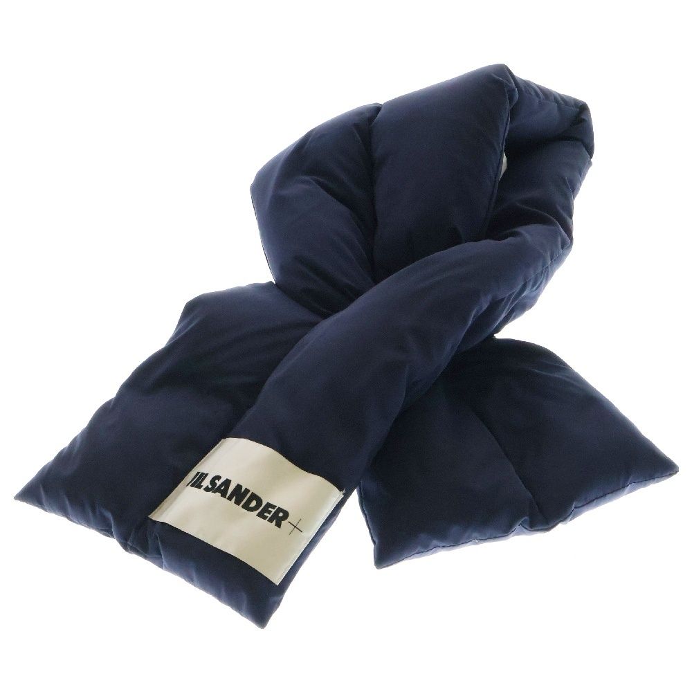 JIL SANDER ジルサンダープラス DOWN SCARF ダウン スカーフ ポリエステル マフラー ネイビー JPPR590294