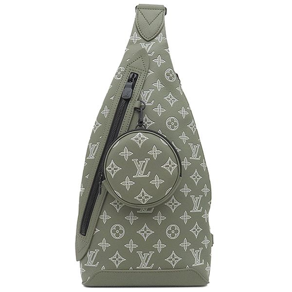 ルイヴィトン LOUIS VUITTON ボディバッグ デュオ スリングバッグ モノグラムシャドウ オリーブ グリーン ブラック金具 カーキ クロスボディ M12486 RFID