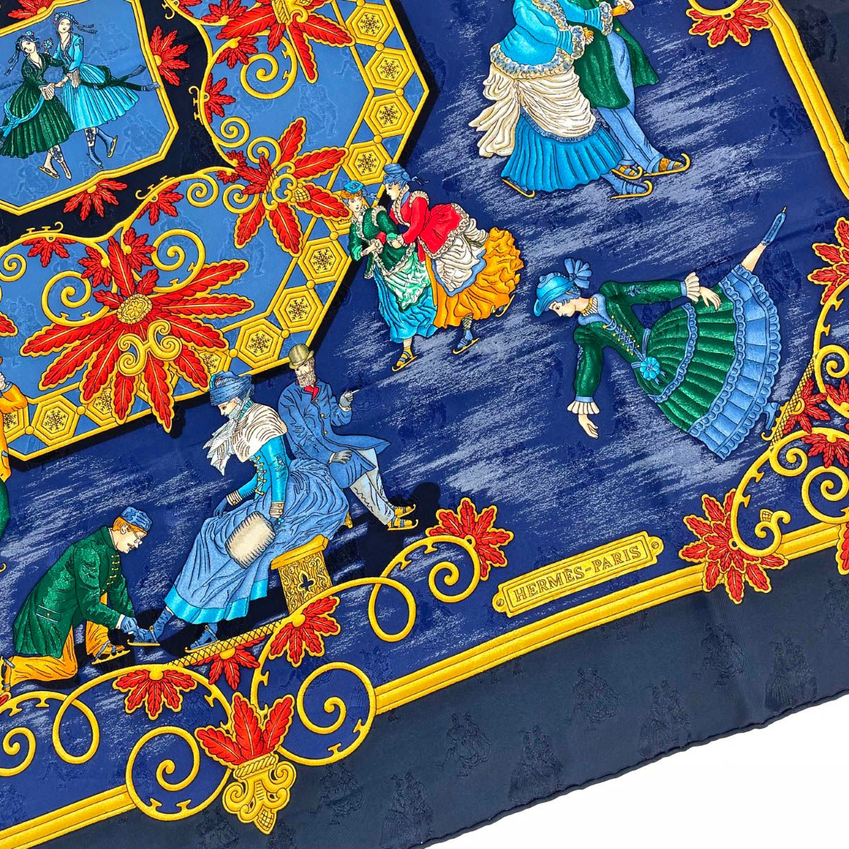 良好 HERMES エルメス カレ90 JOIES D'HIVER 冬の愉しみ