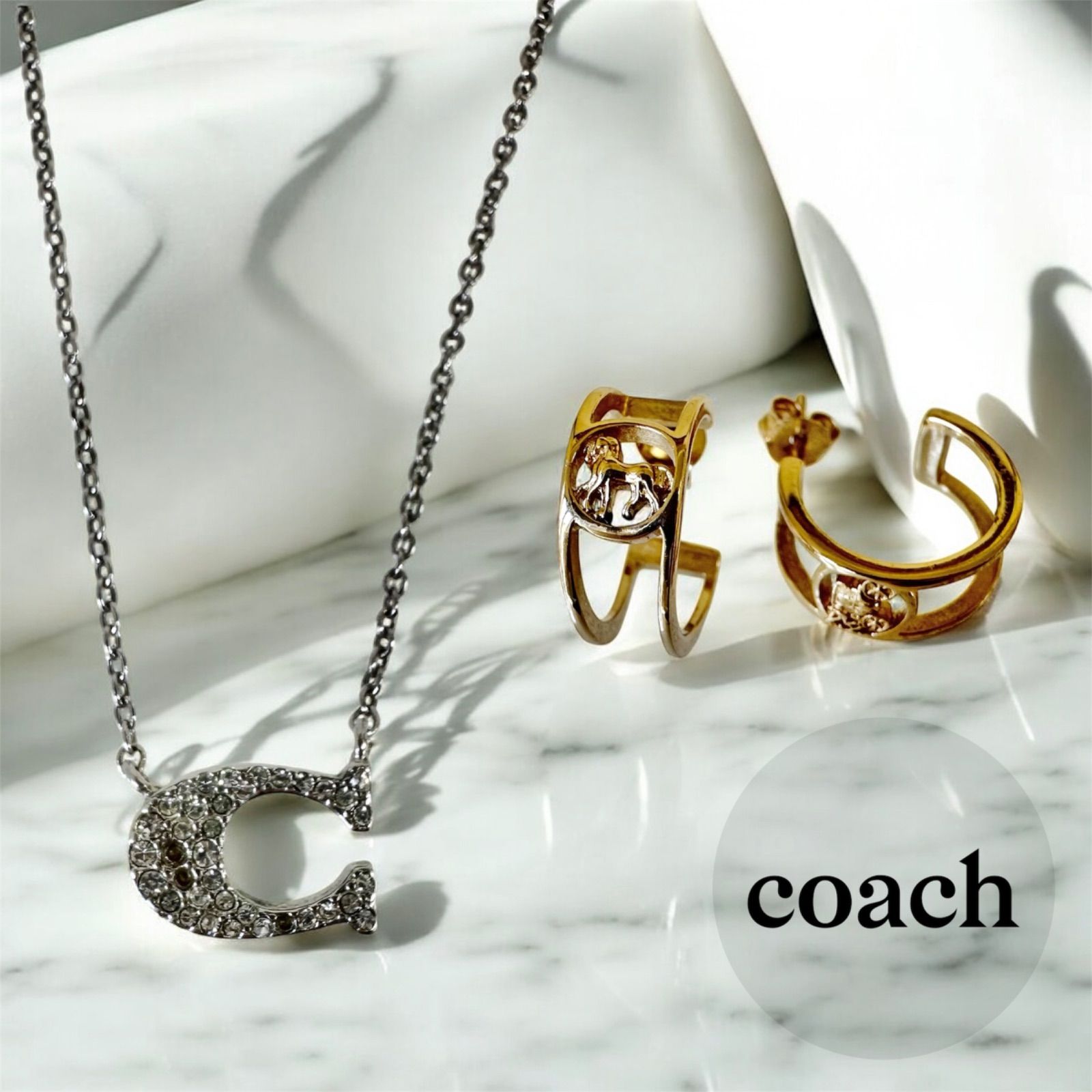 ✨Dランク COACH ネックレス ピアス アクセサリー ホースアンド