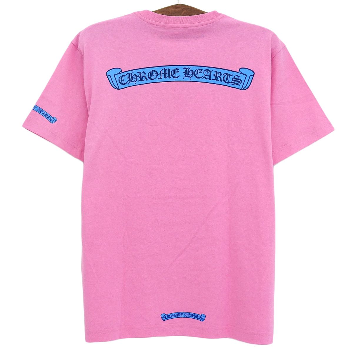 未着用クロムハーツchromeheartsスクロールラベル　ピンク　M tシャツ クロムハーツ ピンク スクロール ロゴ T シャツ - SHENGLI ROAD