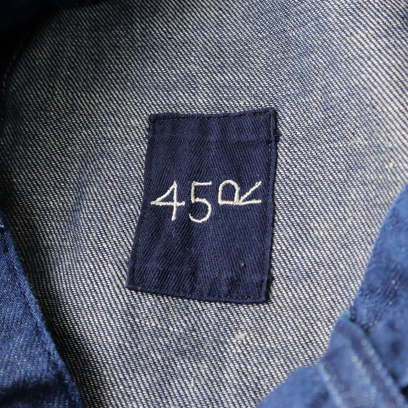 美品✨45R リネン100% 908 ベイカー パンツ インディゴ ワイド 紺 45R撚杢平の908ベイカーパンツ（インディゴ）: WOMEN｜45R