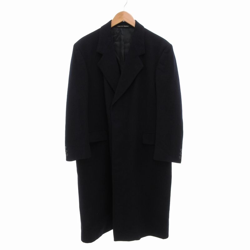 バーバリーズ Burberrys 80s ヴィンテージ チェスターコート ウールカシミヤ ロング丈 紺 ネイビー 40 L GY18 /TZ