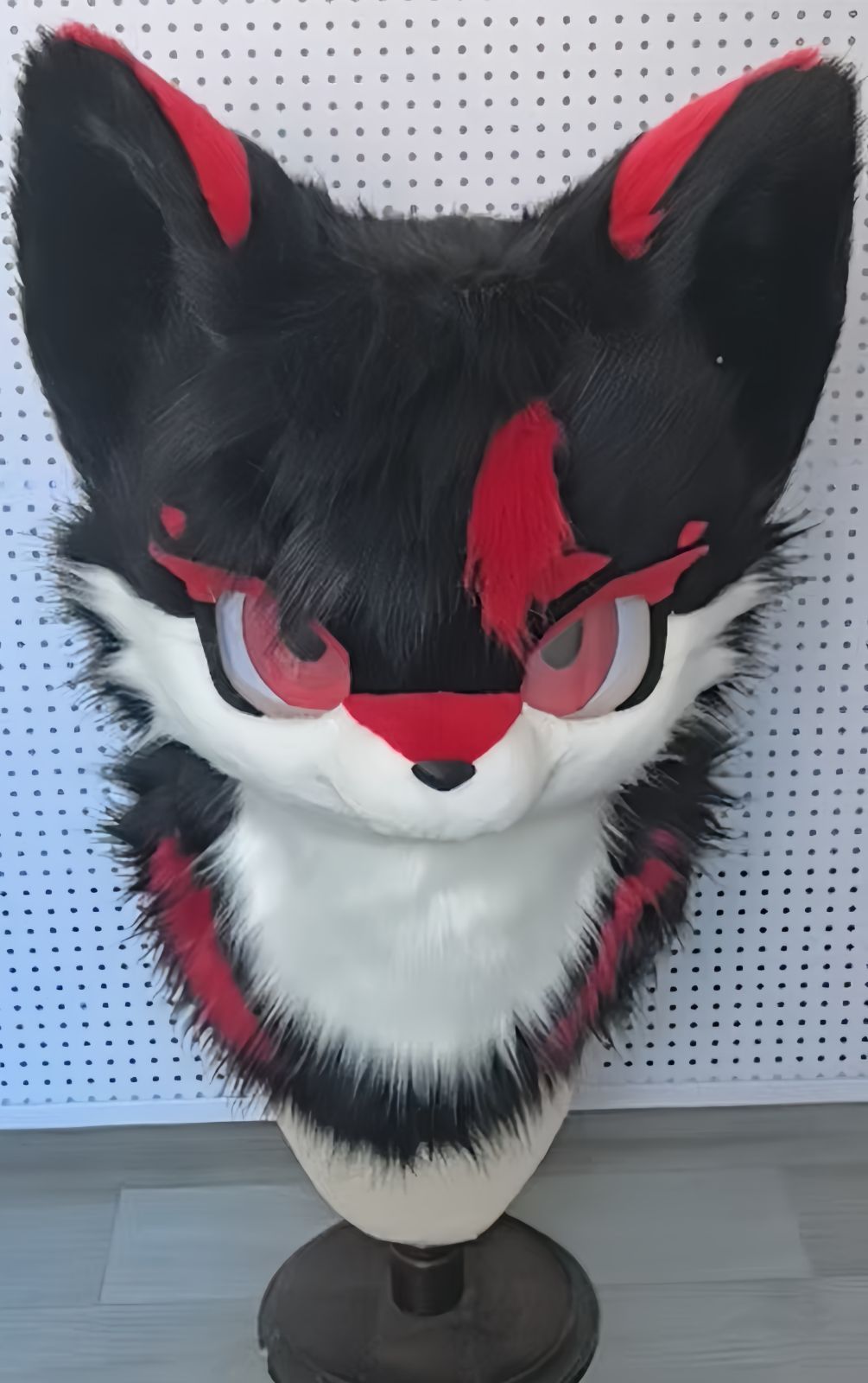 着ぐるみヘッド 犬 NO.392 黒 赤 ブラック 全頭ヘッド ケモノ ファースーツ ぬいぐるみ コスプレ コスチューム kigurumi