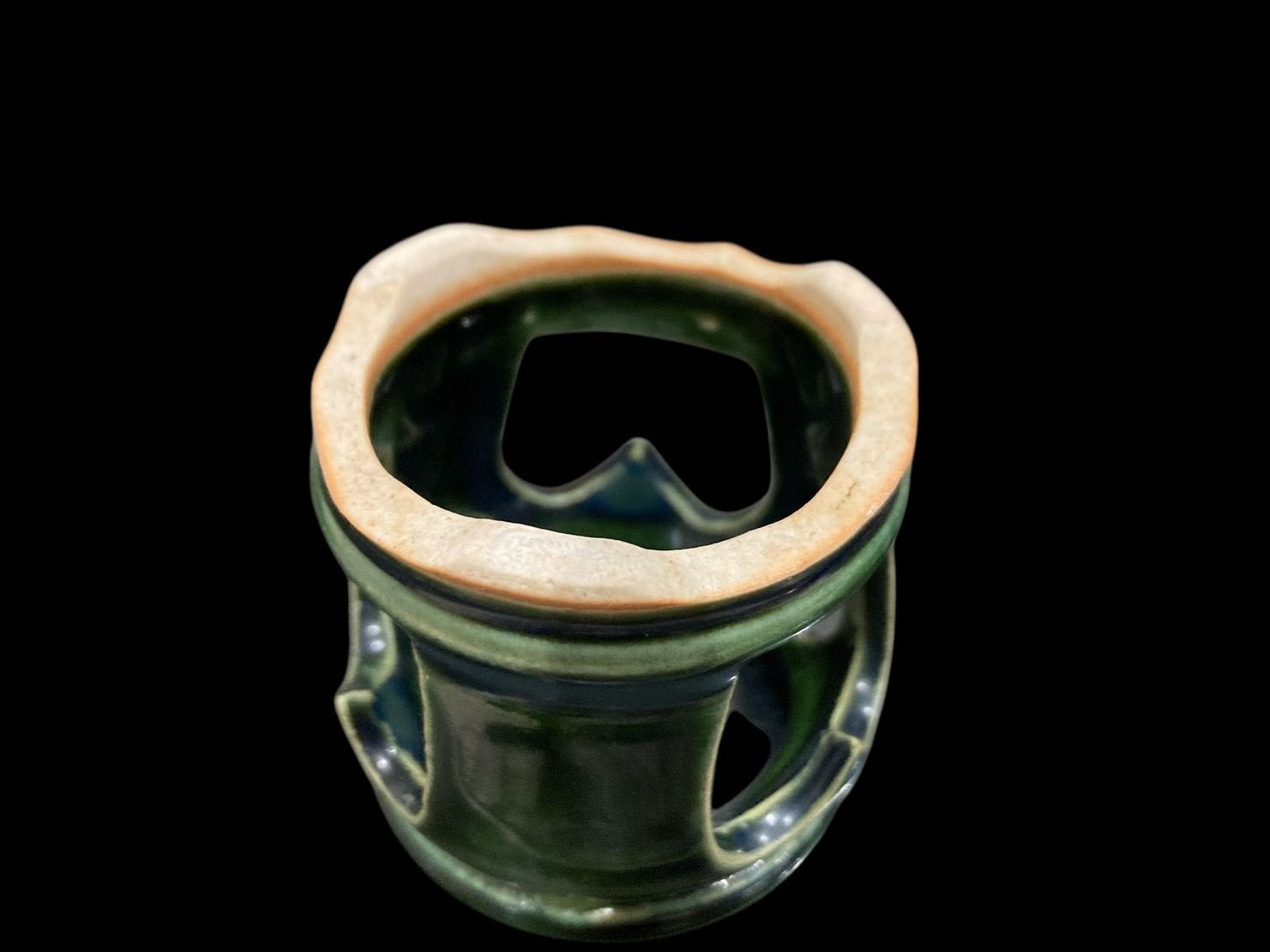 T684 蓋置 『絵唐津 蓋置』『中里重利』 共箱 茶道具