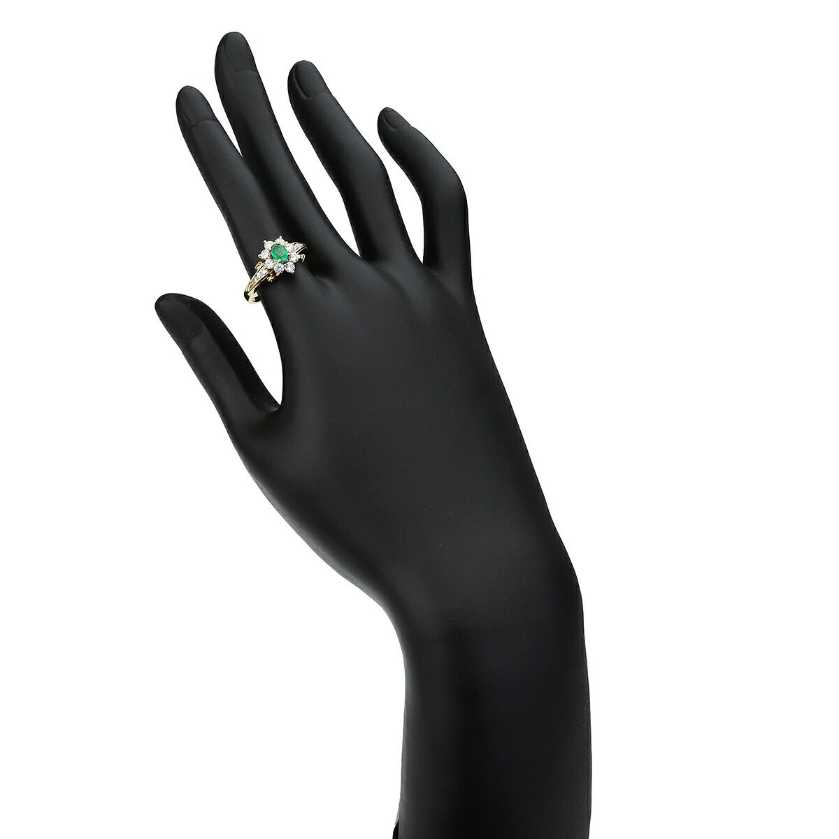 コルロフ ヘイローデザインリング 指輪 エメラルド 0.4ct ダイヤモンド  