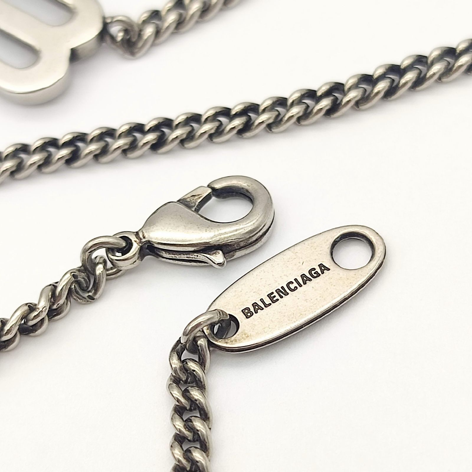 超美品】BALENCIAGA バレンシアガ BBアイコンネックレス ロゴプレート 