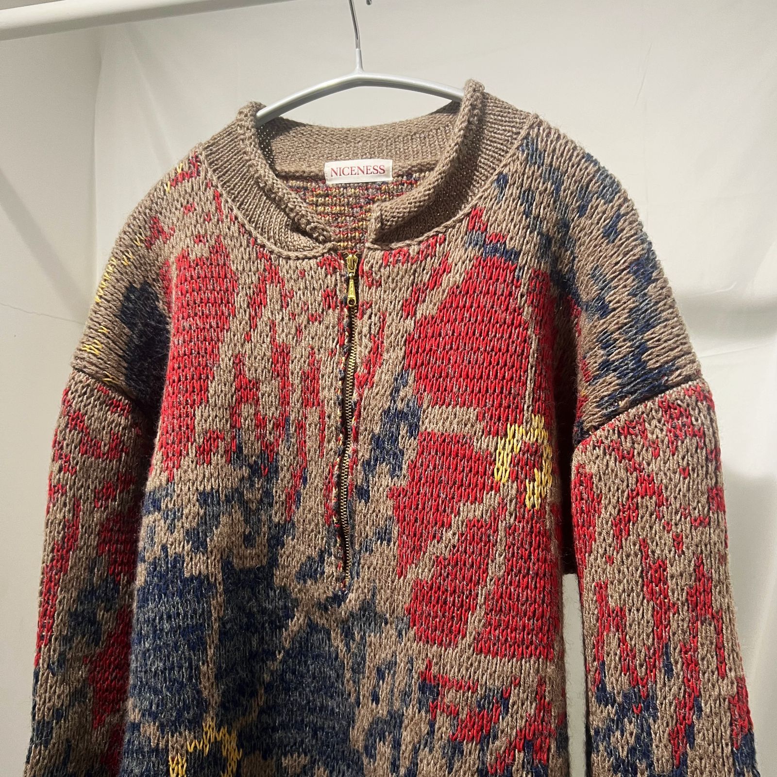 NICENESS ナイスネス 24AW DERAIN ハーフジップセーター FLOWER NICENESS ナイスネス 24AW DERAIN ハーフジップセーター FLOWER