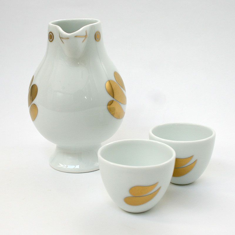 おさけとり 金 リサ ラーソン 徳利とお猪口 波佐見焼 酒器 Lisa Larson ゴールド きん カワイイ かわいい