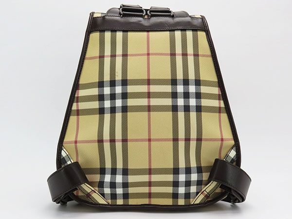 美品】バーバリー BURBERRY ロンドン ヴィンテージ ヘイマーケットチェック リュックサック バックパック ベージュ ダークブラウン PVC  レザー - メルカリ