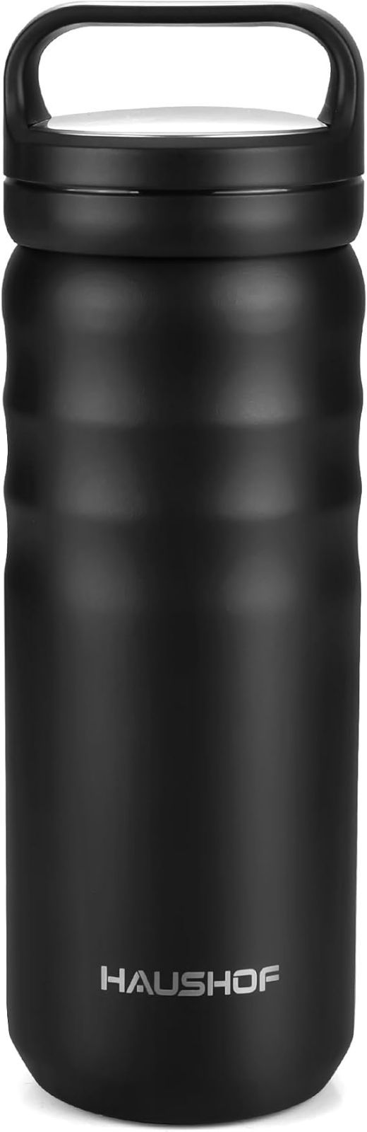 HAUSHOF 水筒 ステンレスボトル 魔法瓶 マグボトル 530ml 真空断熱ボトル スポーツボトル 保温 保冷ボトル スクリュー式蓋付き 白湯OK 軽量 プレゼント 父の日 誕生日【ブラック】