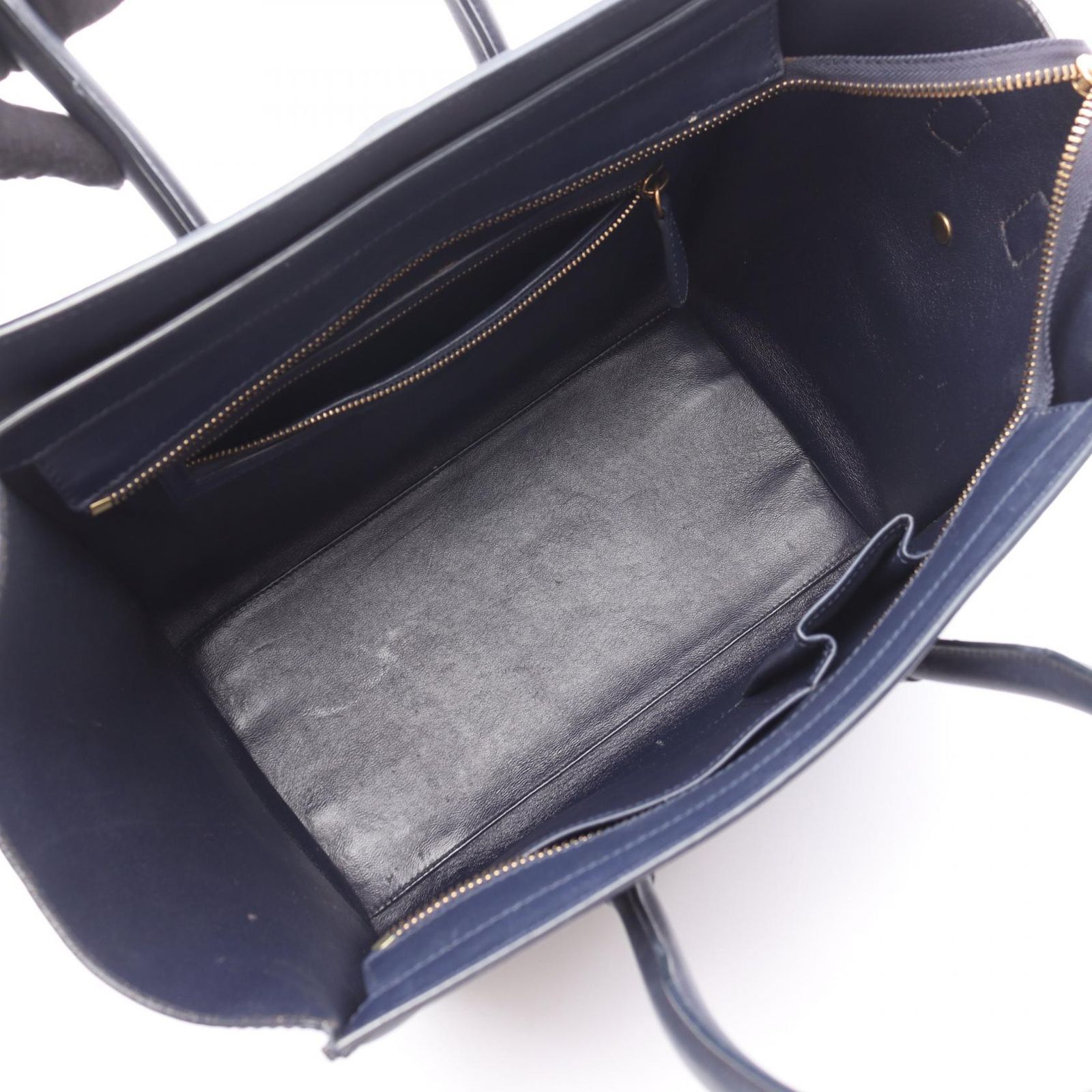 CELINE セリーヌ ハンドバッグ　ネイビー　ラゲージ　ミニショッパー　I セリーヌ ラゲージ ミニショッパー レザー ハンドバッグ