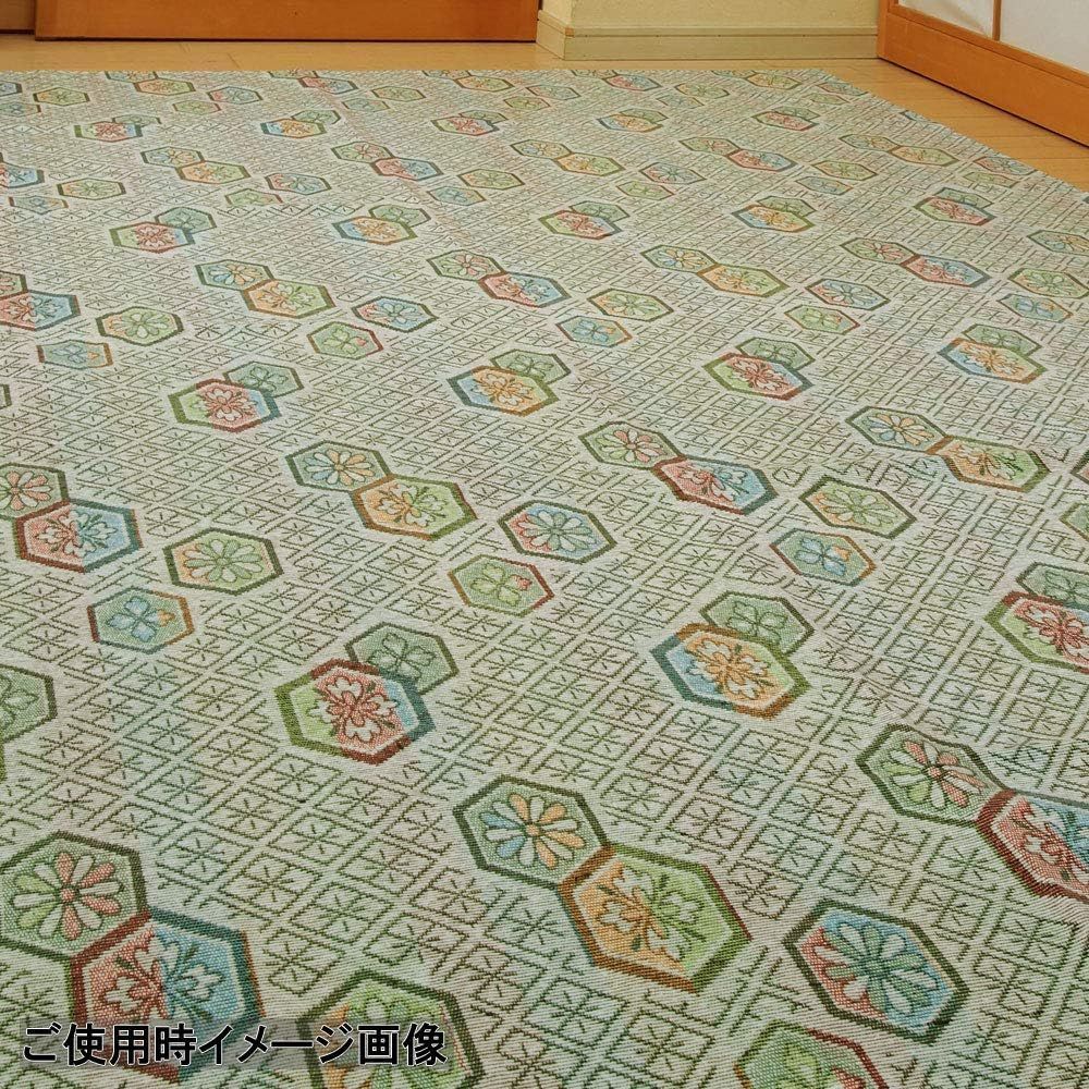亀甲柄・ビニールカーペット（ハイライン）10帖（ビニタップス）五八間（江戸間・関東間・5.8間）