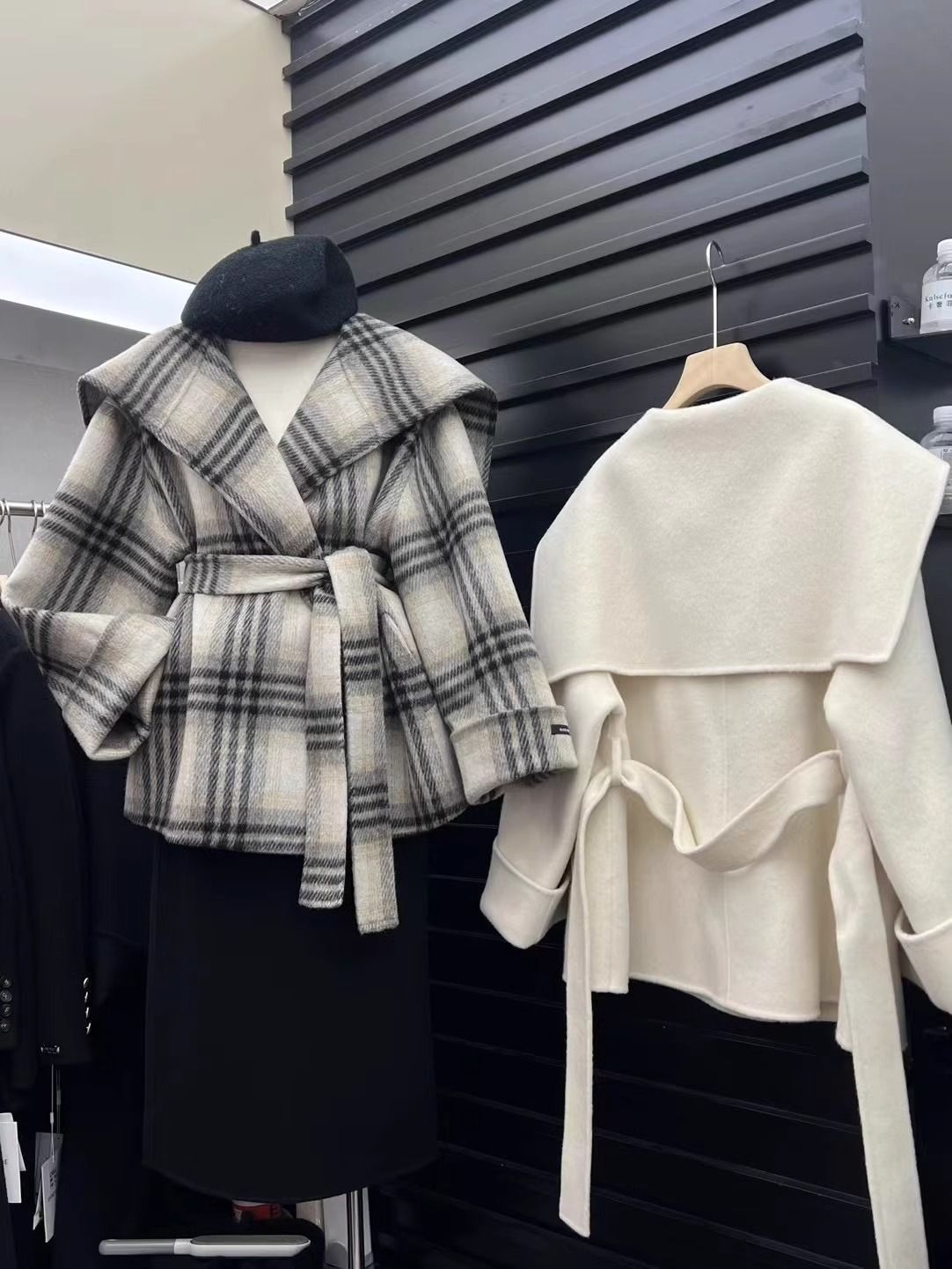 チェスターコート レディース ウールコート ジャケット ウール 長袖 チェック柄 ベルト付き ショート丈 カジュアル シンプル 体型カバー 春 秋 冬 ゆったり 通勤 通学 結婚式 上品 ビジネス nuanta06 DZ30