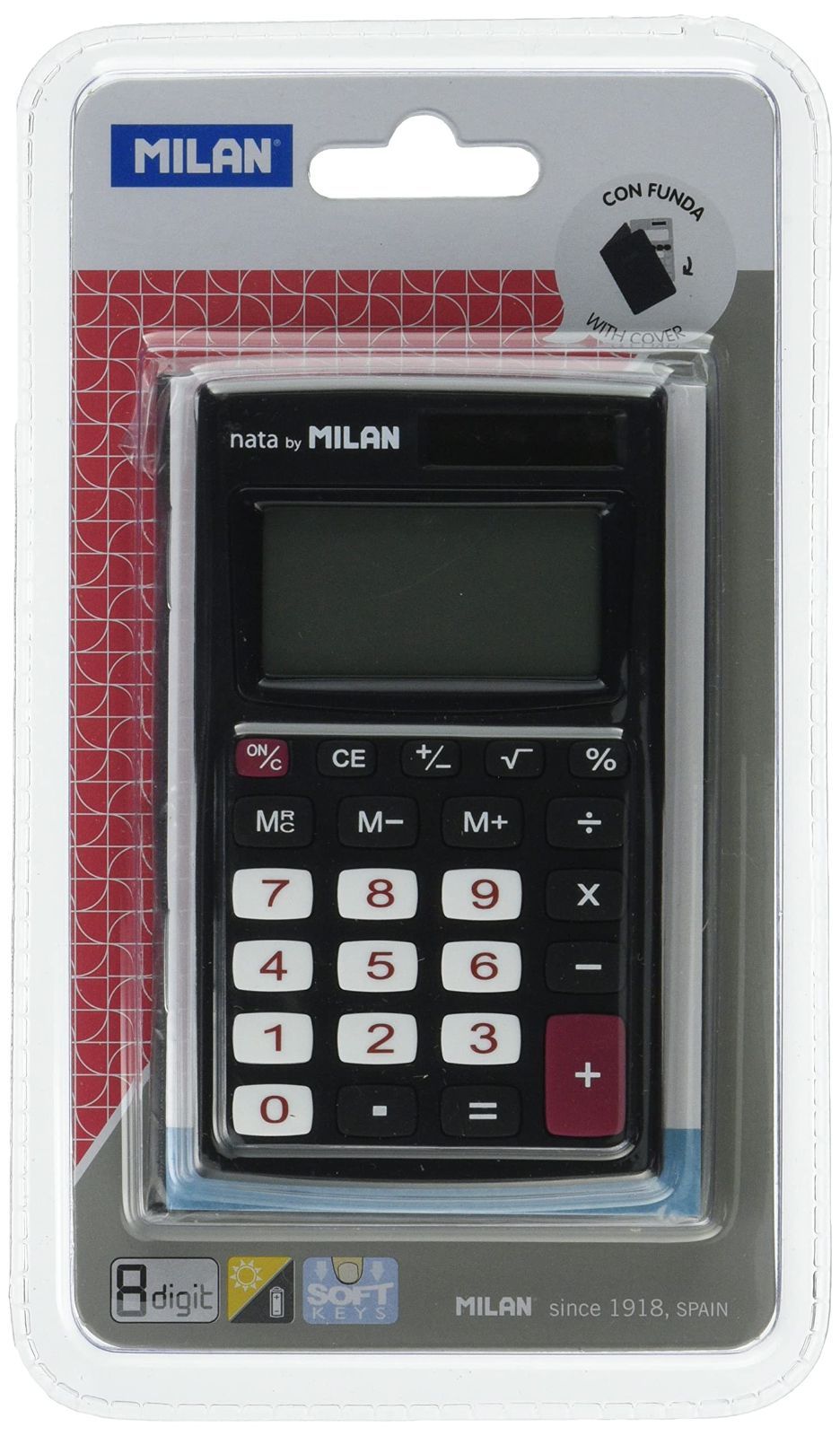 【数量限定】ブラック 150208KBL ポケットサイズ 8桁電卓 MILAN
