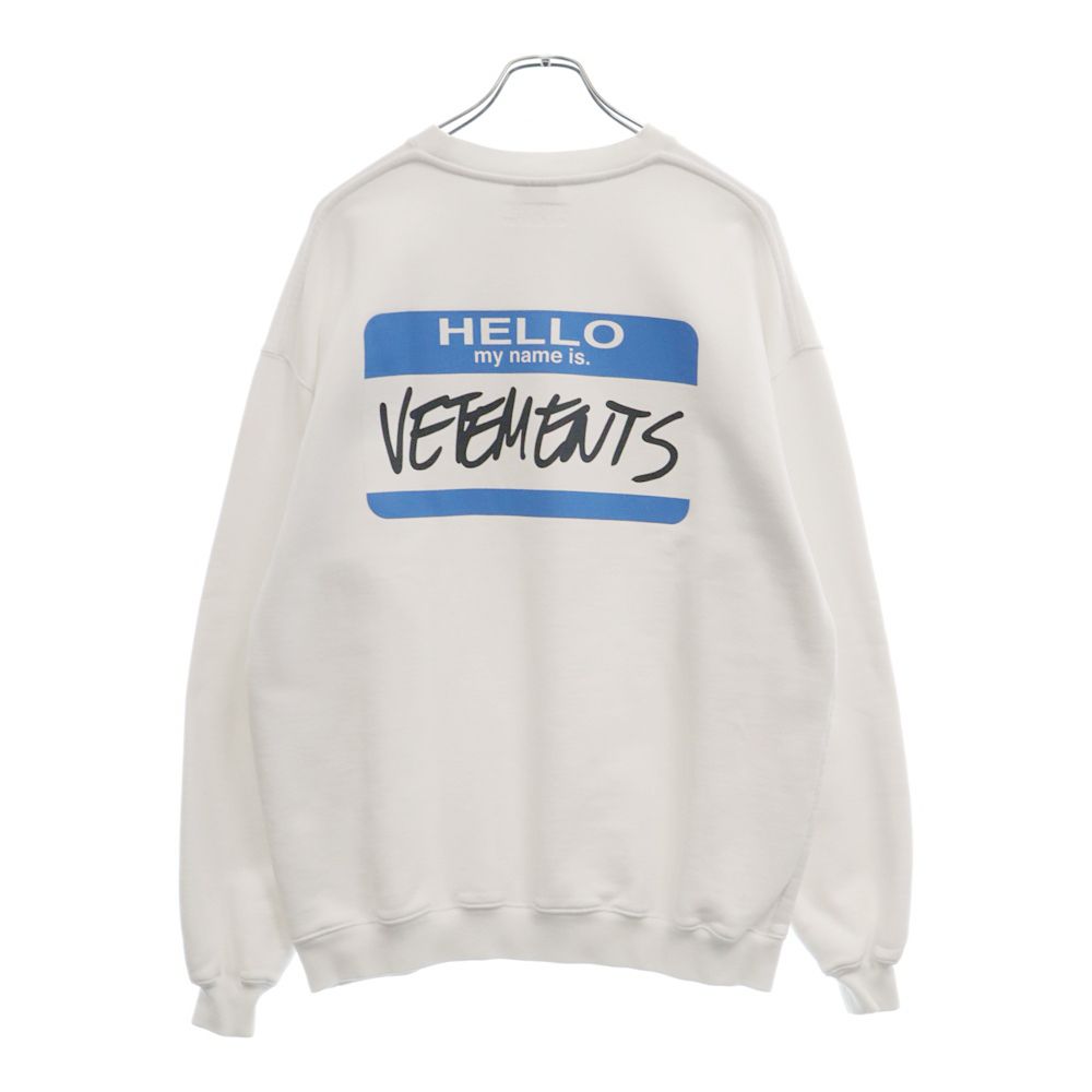 VETEMENTS (ヴェトモン) 21AW HELLO My Name Is クルーネック スウェットトレーナー UA52TR630W ホワイト