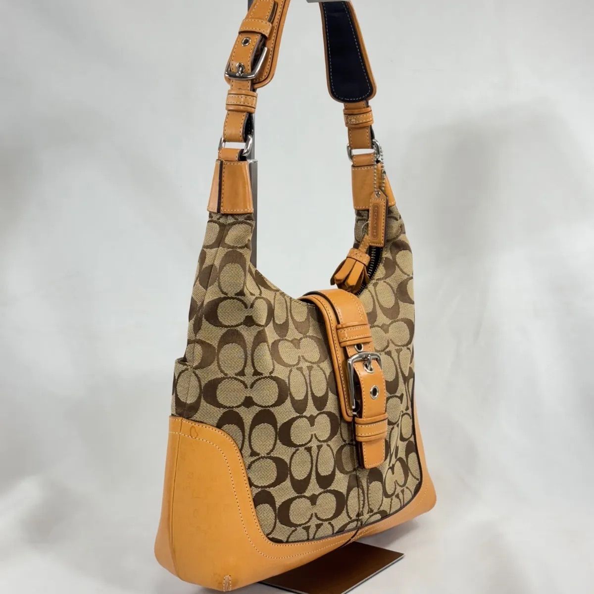 COACH コーチ シグネチャー ソーホーワンショルダーハンドバッグ 　ブラウン 美品 COACH コーチ ワンショルダーバッグ SOHO ソーホー ミニ